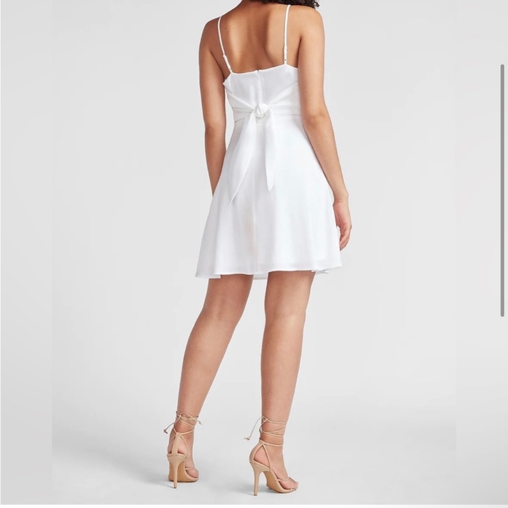 Express Satin Tie Back Fit and Flare Dress